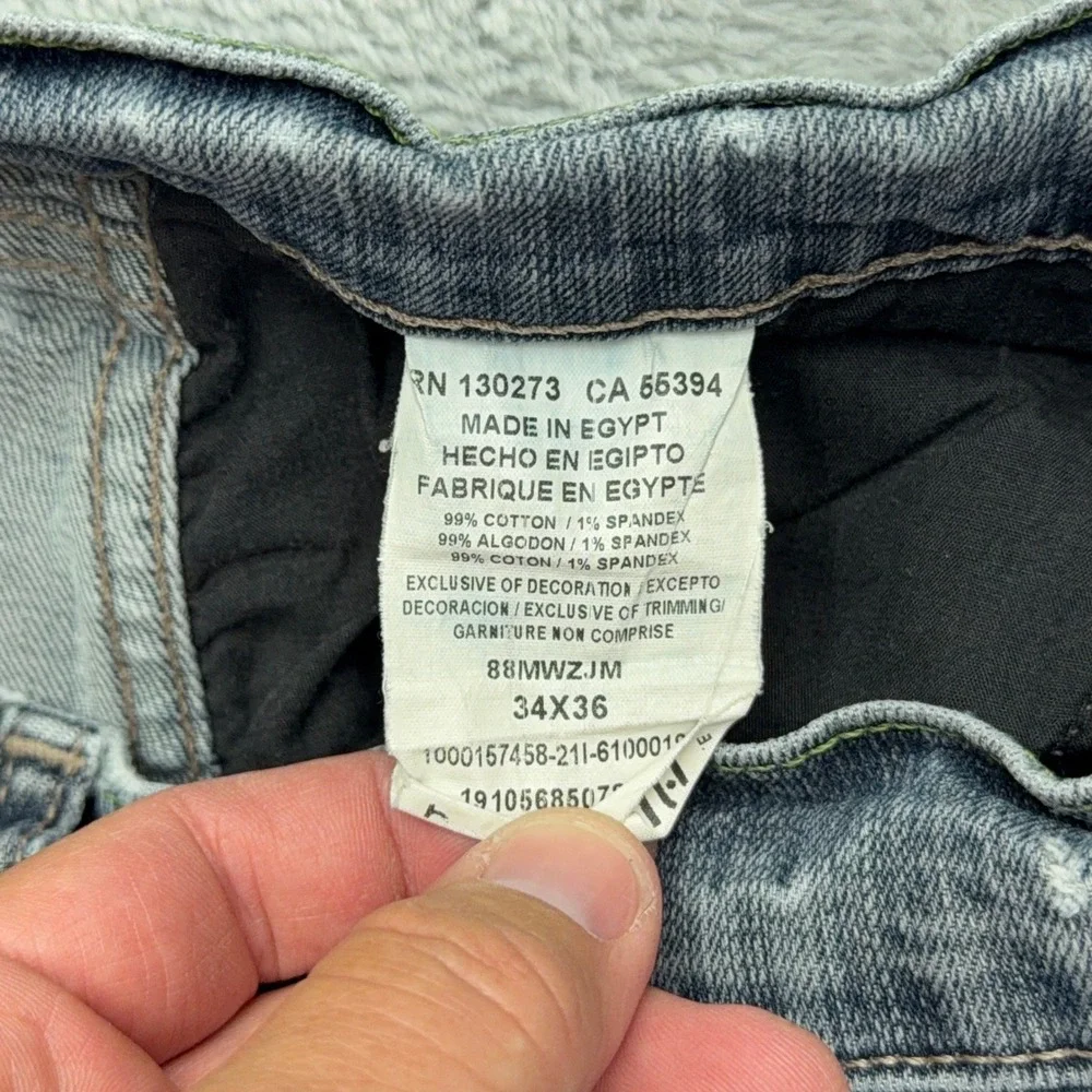 Wrangler Jeans Mens 34x36 Blue Retro Straight Leg 88MWZJM Stretch Denim